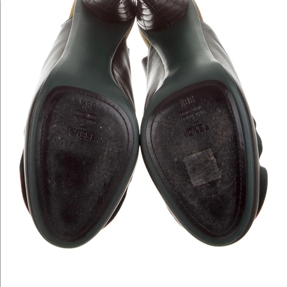 Fendi Leather Ruffle-Accented Mules - Picture 7 of 13